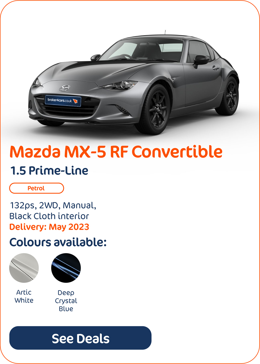 Mazda MX-5 RF Convertible 1.5 Prime-Line - Click to Enquire